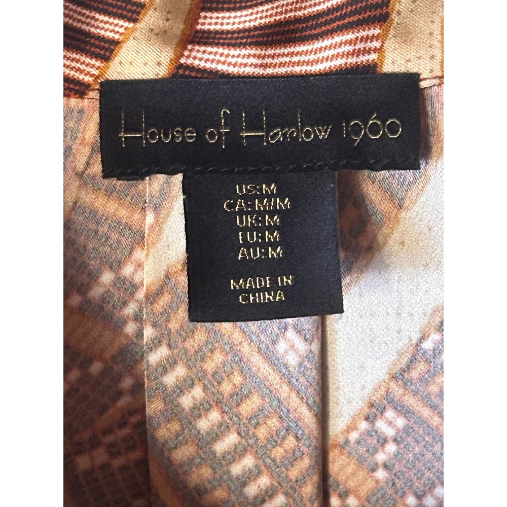House of Harlow 1960 Abstract Print Long‎ Sleeve Button Up Shirt Women's Medium - Picture 2 of 7